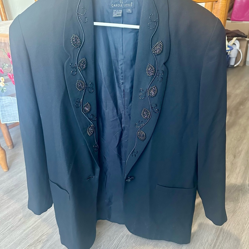 Vintage 80s Black Beaded Blazer